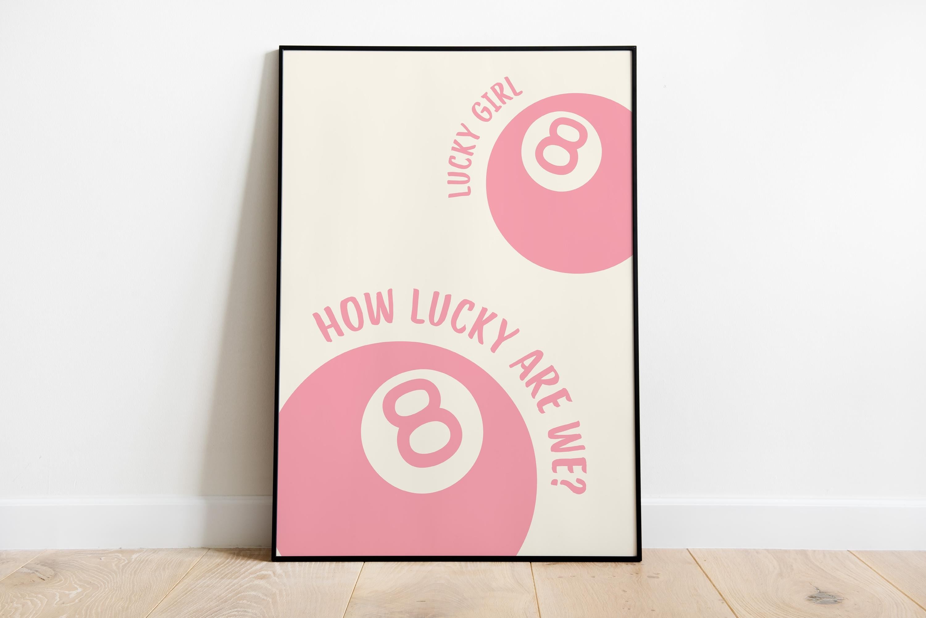 Set of 3 Pink Lucky 8 Ball Ace Card Trendy Wall Art Print, Ace of Hearts, Good Times Tickets, Retro Trendy Aesthetic Poster DIGITAL DOWNLOAD