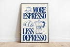 More Espresso Less Depresso Wall Art Print | Coffee Station Wall Art Decor, Coffee Bar Print, Coffee Lover Club Printable Art, Apartment Art