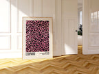 Pink Leopard Print Poster, Modern Fashion Wall Art, Glam Animal Pattern Typography Print, Contemporary Chic Decor Digital Download