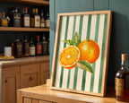 Orange Wall Decor, Orange Fruit Poster, Modern Farmhouse Kitchen Print, Trendy Food Art, Retro Kitchen Art, Fruit Wall Decor, DIGITAL PRINT