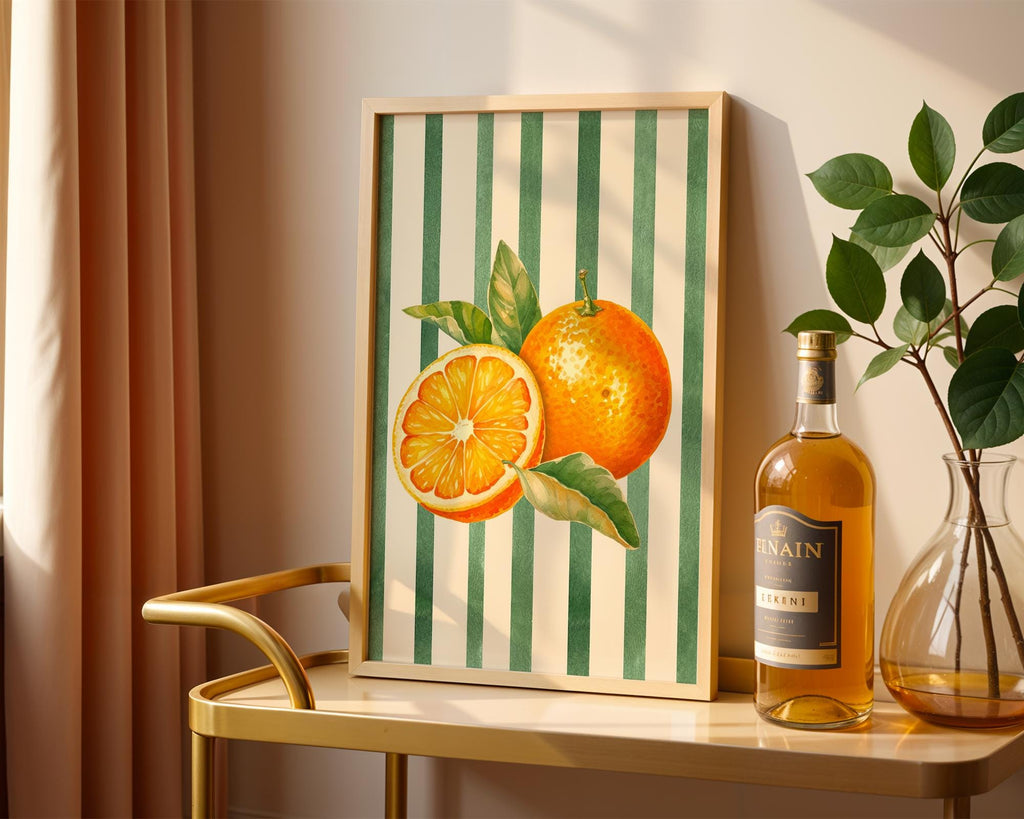 Orange Wall Decor, Orange Fruit Poster, Modern Farmhouse Kitchen Print, Trendy Food Art, Retro Kitchen Art, Fruit Wall Decor, DIGITAL PRINT