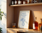 Blue Give It Your Best Shot Print Trendy Bar Cart Decor Tequila Print Blue Bar Cart Wall Art Modern Bar Cart Wall Art DIGITAL DOWNLOAD