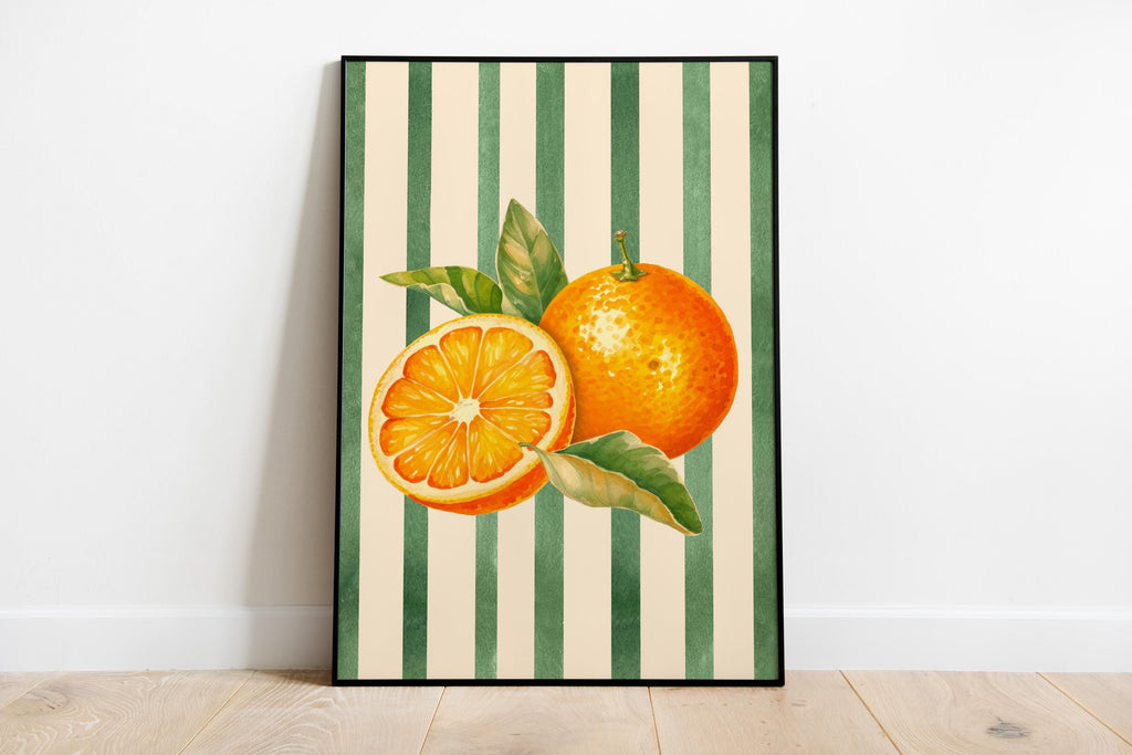 Orange Wall Decor, Orange Fruit Poster, Modern Farmhouse Kitchen Print, Trendy Food Art, Retro Kitchen Art, Fruit Wall Decor, DIGITAL PRINT