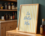 La Dolce Vita Print, Trendy Blue Yellow Italian Summer Wall Art, Coastal Aesthetic Poster, Beachy Printable Art, Trendy Wall Art Girly Print