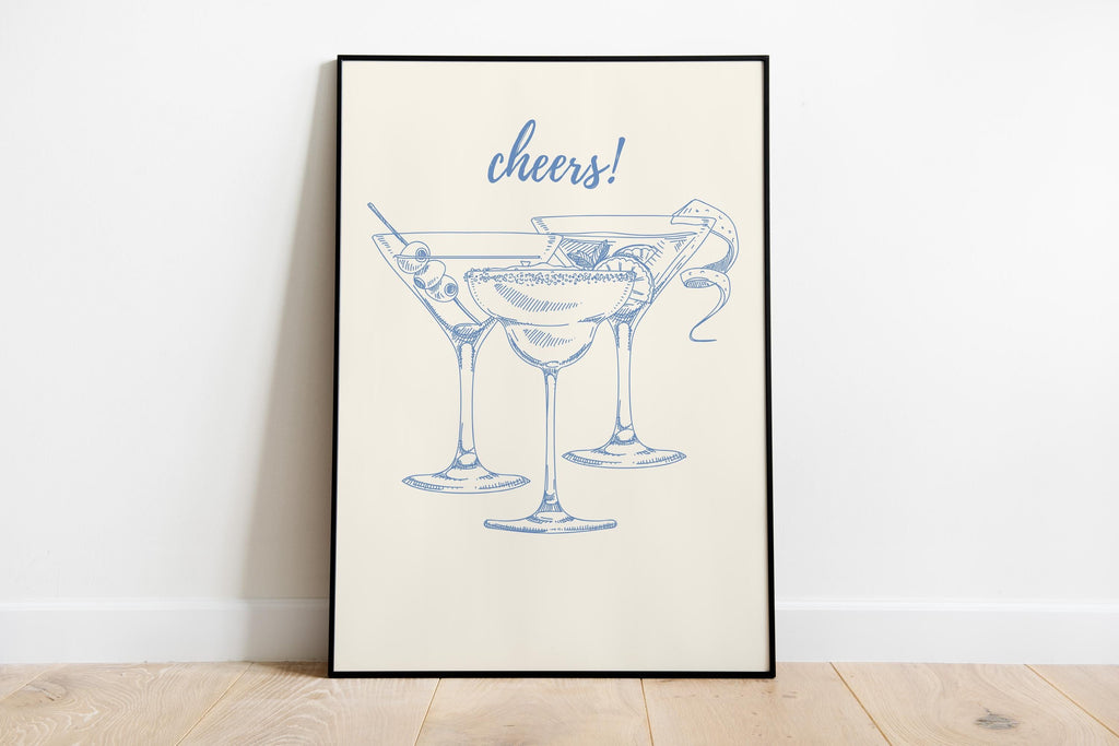 Blue Bar Cart Wall Art Set Of 3 Trendy Bar Cart Decor Tequila Print Give It Your Best Shot Tell me when Print Modern Bar Cart Print DIGITAL