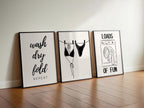 Funny Laundry Room Wall Art Set of 3, Wash Dry Fold Quote Print, Black and White Laundry Decor, Cute Laundromat Poster DIGITAL DOWNLOAD