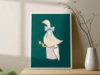 Funny Bathroom wall decor, Silly goose bathroom art print, toilet paper bathroom kids art, Green Nursery Decor, Toilet Art, Funny Art Print