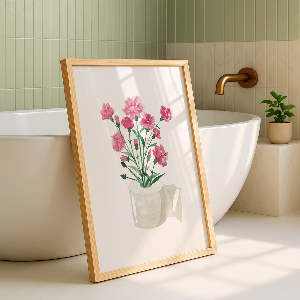 Toilet Paper Roll Plant Print, Funny Bathroom Wall Art, Watercolor Art, Botanical Print Minimalist Wall Art, Toilet Print, Digital Download