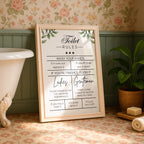 Funny Toilet Rules Sign, Bathroom Wall Art Printable, Wash Your Hands Quote, Guest Bathroom Decor, Toilet Humor Poster DIGITAL DOWNLOAD