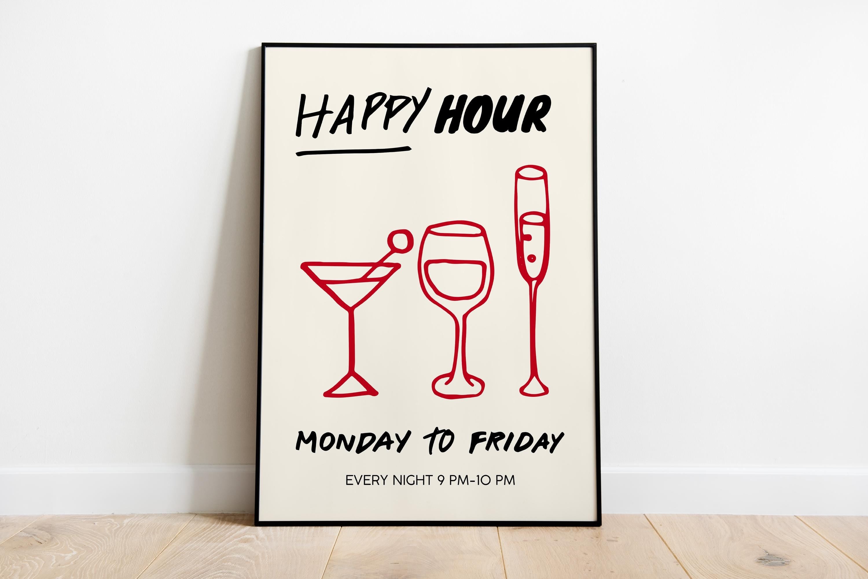 Trendy Cin Cin Cheers Print Set of 3, Retro Happy Hour Poster, Pasta Lovers Food Print, Black Bar Cart Art Print, Maximalist Kitchen Print