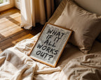 What If It All Works Out Retro Newspaper Print, Retro Trendy Wall Art, Cute Typography Poster, Affirmations Apartment Aesthetic, DIGITAL