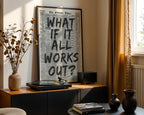 What If It All Works Out Retro Newspaper Print, Retro Trendy Wall Art, Cute Typography Poster, Affirmations Apartment Aesthetic, DIGITAL