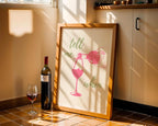 Tell Me When Retro Print, Kitchen Decor, Wine Lover Gift, Retro Bar Cart Print, Dining Room Wall Decor, Pink & Green Trendy Wall Art DIGITAL