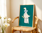 Funny Bathroom wall decor, Silly goose bathroom art print, toilet paper bathroom kids art, Green Nursery Decor, Toilet Art, Funny Art Print