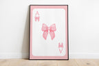 Trendy Pink Bows Wall Art Set of 6, Preppy poster College Apartment Decor, Watercolor Bows Print, Coquette Room Decor Girly Wall Art DIGITAL