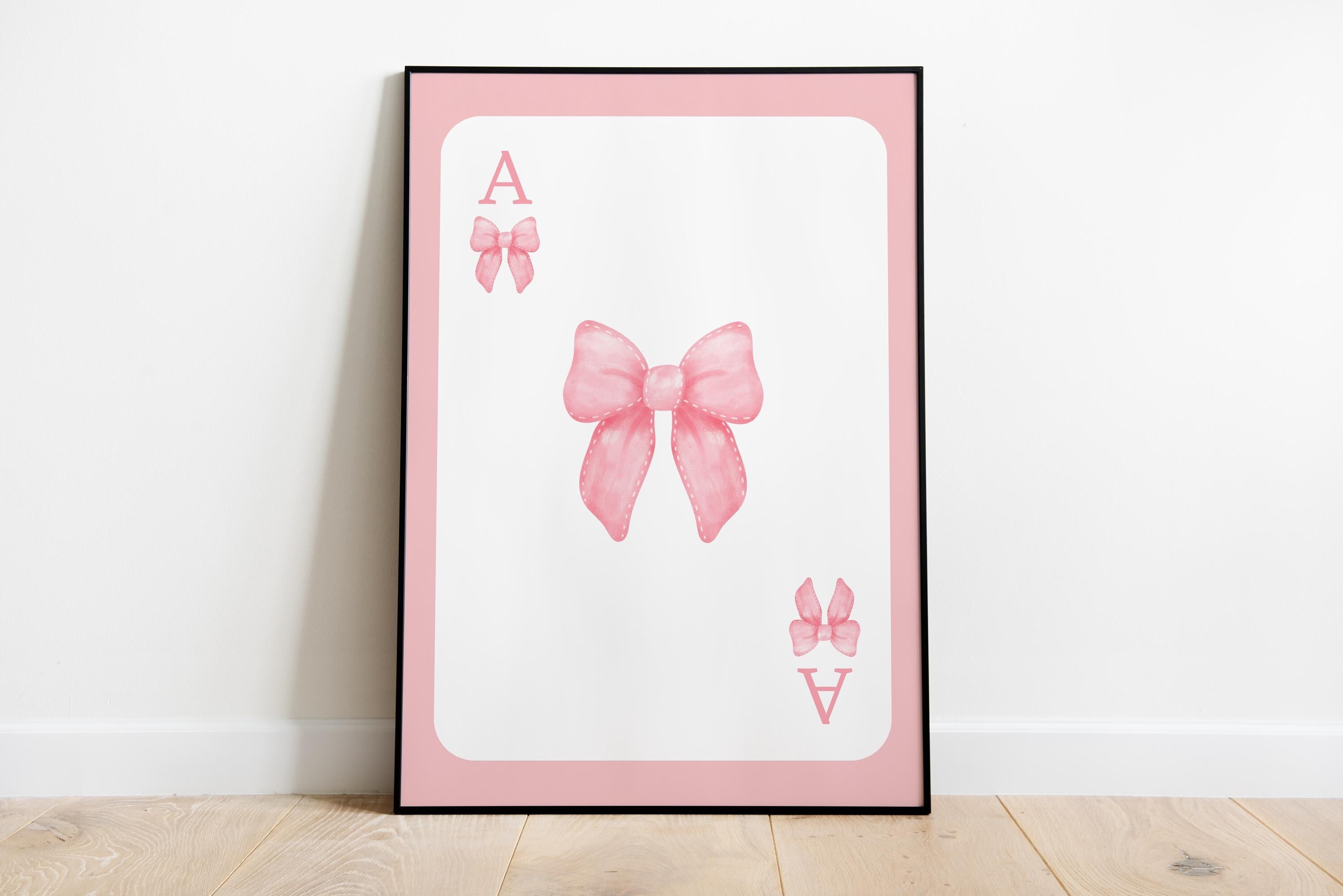 Trendy Pink Bows Wall Art Set of 6, Preppy poster College Apartment Decor, Watercolor Bows Print, Coquette Room Decor Girly Wall Art DIGITAL