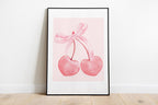 Trendy Pink Bows Wall Art Set of 6, Preppy poster College Apartment Decor, Watercolor Bows Print, Coquette Room Decor Girly Wall Art DIGITAL