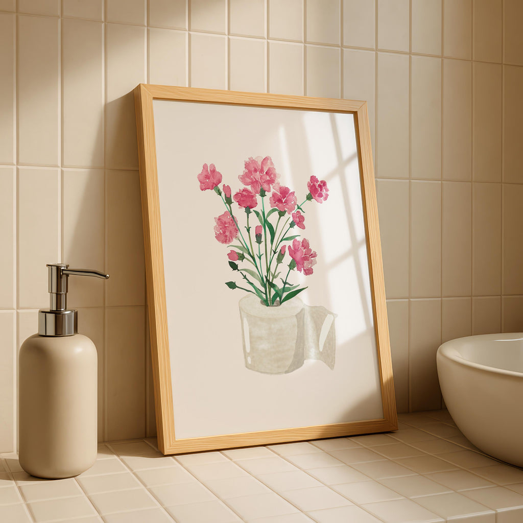 Toilet Paper Roll Plant Print, Funny Bathroom Wall Art, Watercolor Art, Botanical Print Minimalist Wall Art, Toilet Print, Digital Download