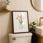 Toilet Paper Roll Plant Print, Funny Bathroom Wall Art, Watercolor Art, Botanical Print Minimalist Wall Art, Toilet Print, Digital Download
