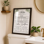 Funny Toilet Rules Sign, Bathroom Wall Art Printable, Wash Your Hands Quote, Guest Bathroom Decor, Toilet Humor Poster DIGITAL DOWNLOAD