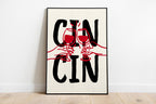 Cin Cin Print Trendy Printable Art, Wine Poster Black & Red Fun Wall Art, Aesthetic Room Decor Retro Wine Drawing, Bar Cart Print, DIGITAL