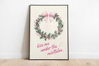 Pink Christmas North Pole Ticket Set of 3 Wall Art Trendy Poster Cute Girly Christmas Pink Guest Check Holiday Print Set Girly Winter Poster