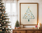 Minimalist Christmas Tree Wall Art, Neutral Holiday Print, Hand Drawn Winter Tree Poster, Modern Christmas Decor, Festive Digital Download