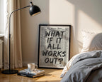 What If It All Works Out Retro Newspaper Print, Retro Trendy Wall Art, Cute Typography Poster, Affirmations Apartment Aesthetic, DIGITAL