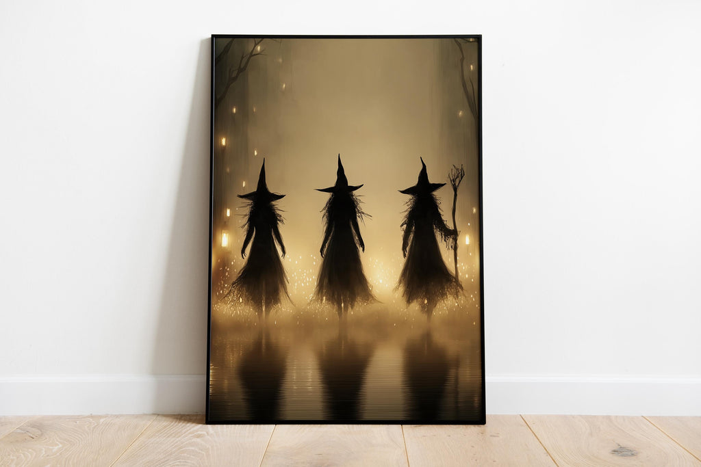 Witches Decor Halloween Wall Art Printable Vintage Witch Halloween Rustic Halloween Decor Vintage Halloween Painting Vintage Witch Wall Art
