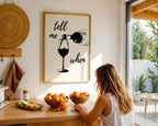 Tell Me When Poster Retro Wine Print, Cheers Printable Art Black Trendy Wall Art, Cin Cin Poster, Black Bar Cart Decor Fun Wall Art DIGITAL