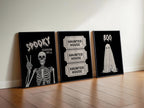 Halloween Black Printable Wall Art Set of 3, Halloween Decor, Halloween Wall Art Print, Halloween Gallery Wall, Halloween Print, Fall Decor