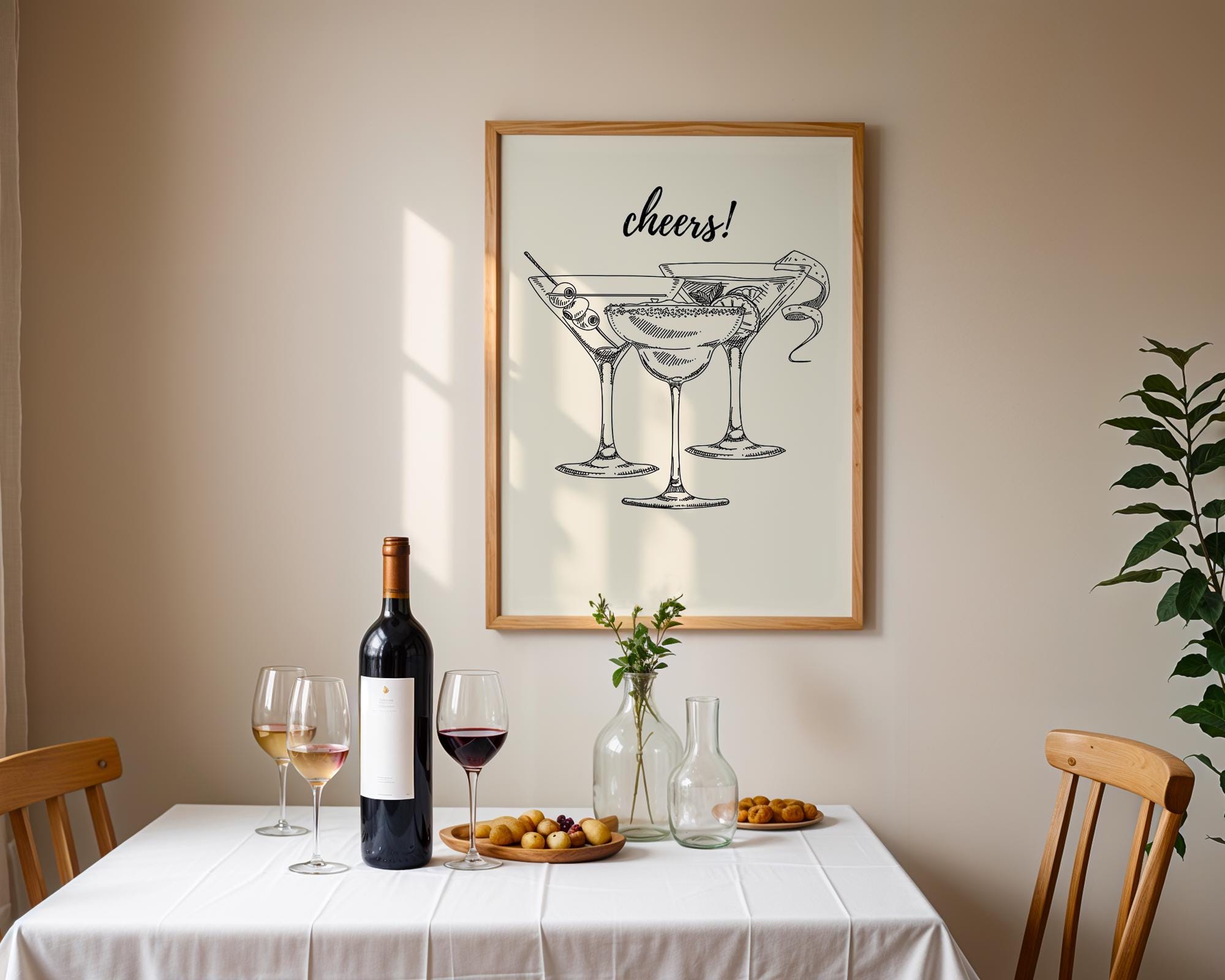 Cheers Print Black Bar Cart Print, Trendy Wall Art, Black Aesthetic, Retro Kitchen Poster, Drink Print, Black Cocktail Wall Art, DIGITAL