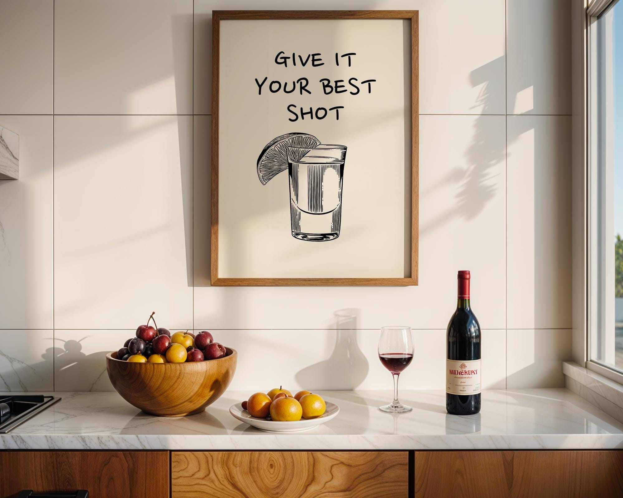 Black Give It Your Best Shot Print Trendy Bar Cart Decor Tequila Print Black Bar Cart Wall Art Modern Bar Cart Wall Art DIGITAL DOWNLOAD
