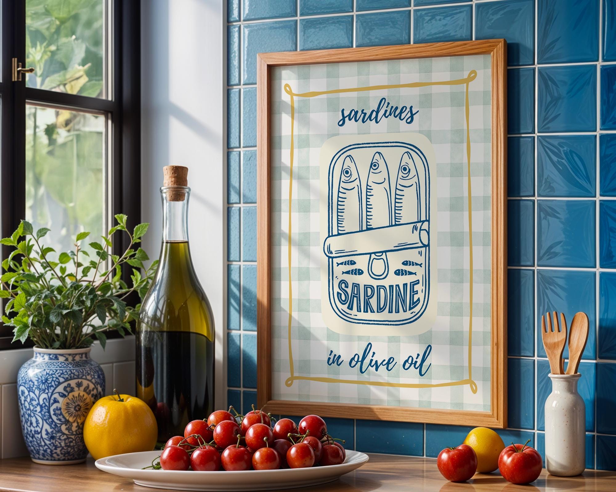 Trendy Sardines Art Print, Fish Art Print, Sardines Fish Print, Rustic Kitchen Wall Art, Kitchen Wall Art, Trendy Wall Art, Seafood Wall Art