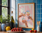 Trendy Cin Cin Print Cheers Print Retro Wine Poster Vintage Bar Cart Art Cocktail Print Italian Wall Art Maximalist Kitchen Print DIGITAL