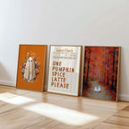 Autumn Wall Art Bundle Set of 12, Fall Prints, Pumpkin Spice Latte Decor, Cozy Ghost Halloween Posters, Autumn Market DIGITAL DOWNLOAD
