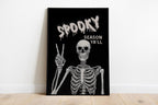 Spooky Season Wall Art, Halloween Skeleton Print, Gothic Skull Poster, Creepy Horror Wall Decor, Dark Aesthetic Printable Digital Download