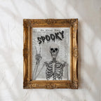 Spooky Newspaper Wall Art, Halloween Skeleton Print, Gothic Skull Poster, Creepy Horror Wall Decor Dark Aesthetic Printable Trendy Newspaper