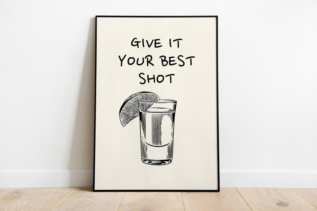 Black Bar Cart Wall Art Set Of 3 Trendy Bar Cart Decor Tequila Print Give It Your Best Shot Tell me when Print Modern Bar Cart Print DIGITAL