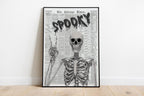 Haunted House Ticket Stub Print, Spooky Newspaper Wall Art, Trendy Guest Check Poster, Skeleton Halloween Decor Gothic Printable Set DIGITAL