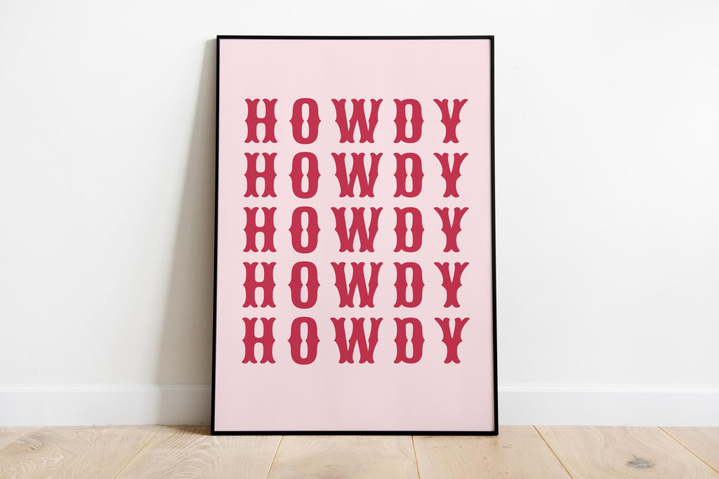 Cowgirl Print Set of 6, Retro Disco Cowgirl Western Gallery Wall Print, Pink Red Trendy Western Digital Prints, Dorm Room College, DIGITAL