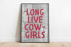 Cowgirl Print Set of 6, Retro Disco Cowgirl Western Gallery Wall Print, Pink Red Trendy Western Digital Prints, Dorm Room College, DIGITAL