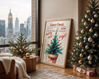 Retro Christmas Wall Art, Guest Check Holiday Print, Vintage Xmas Tree Poster, Merry and Bright Kitchen Decor Festive Home Printable DIGITAL