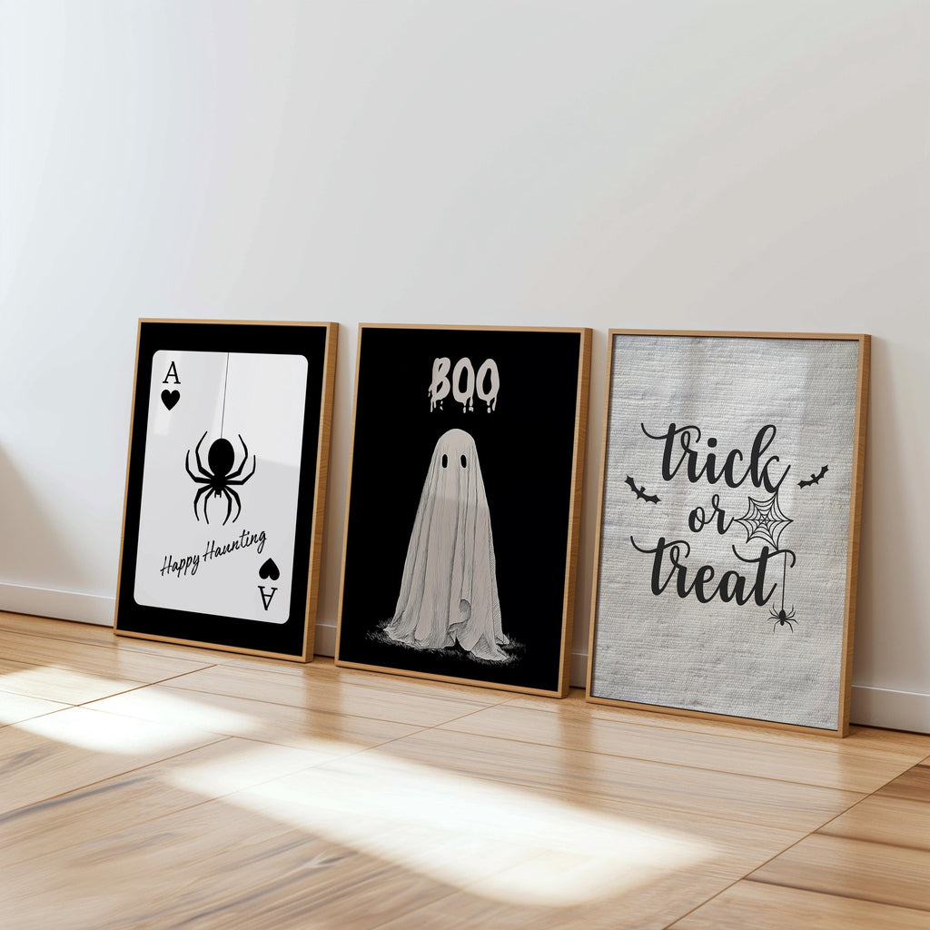 Halloween Wall Art Set of 18, Spooky Printable Decor, Haunted House Poster Bundle, Ghost Pumpkin Witch Prints, Fall Home Decoration DIGITAL