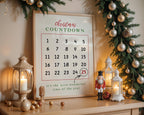 Christmas Countdown Wall Art, Holiday Calendar Printable, Festive Advent Poster, Modern Xmas Wall Decor, Winter Christmas Decoration DIGITAL