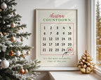 Christmas Countdown Wall Art, Holiday Calendar Printable, Festive Advent Poster, Modern Xmas Wall Decor, Winter Christmas Decoration DIGITAL