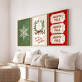 Set of 3 Christmas Prints, Christmas Wall Art, North Pole Ticket Print, Snowflakes Print, Holiday Decor, Typography Art, DIGITAL DOWNLOAD