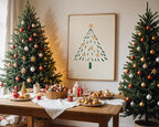 Minimalist Christmas Tree Wall Art, Neutral Holiday Print, Hand Drawn Winter Tree Poster, Modern Christmas Decor, Festive Digital Download