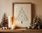 Minimalist Christmas Tree Wall Art, Neutral Holiday Print, Hand Drawn Winter Tree Poster, Modern Christmas Decor, Festive Digital Download