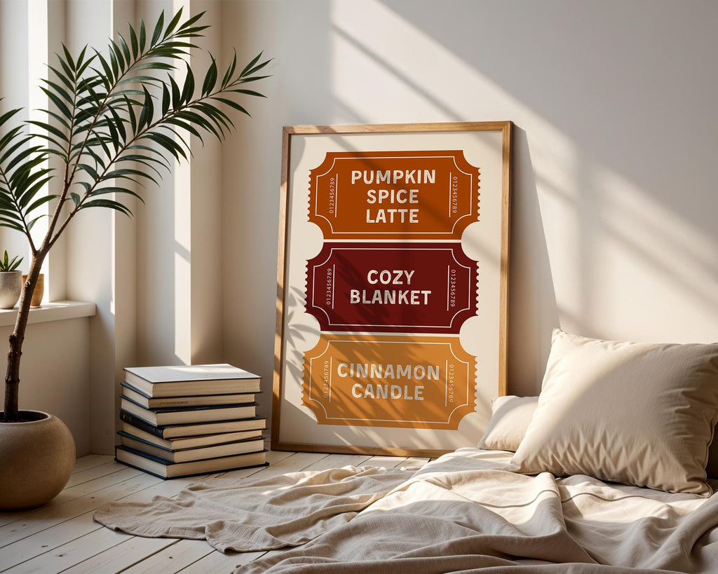 Autumn Ticket Print, Cute Autumn Wall Art, Fall Aesthetic Decor, Ticket Stub Print, Trendy Autumn Poster, Cozy Fall Decor, DIGITAL DOWNLOAD